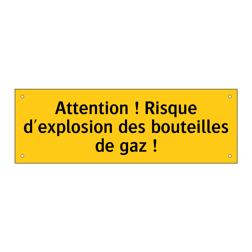 Attention ! Risque d'explosion des bouteilles de gaz !