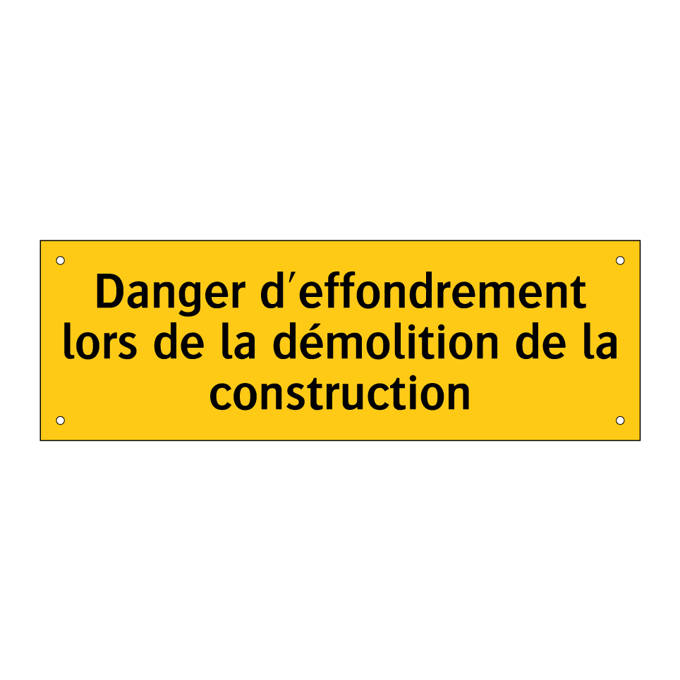 Danger d'effondrement lors de la démolition de la construction