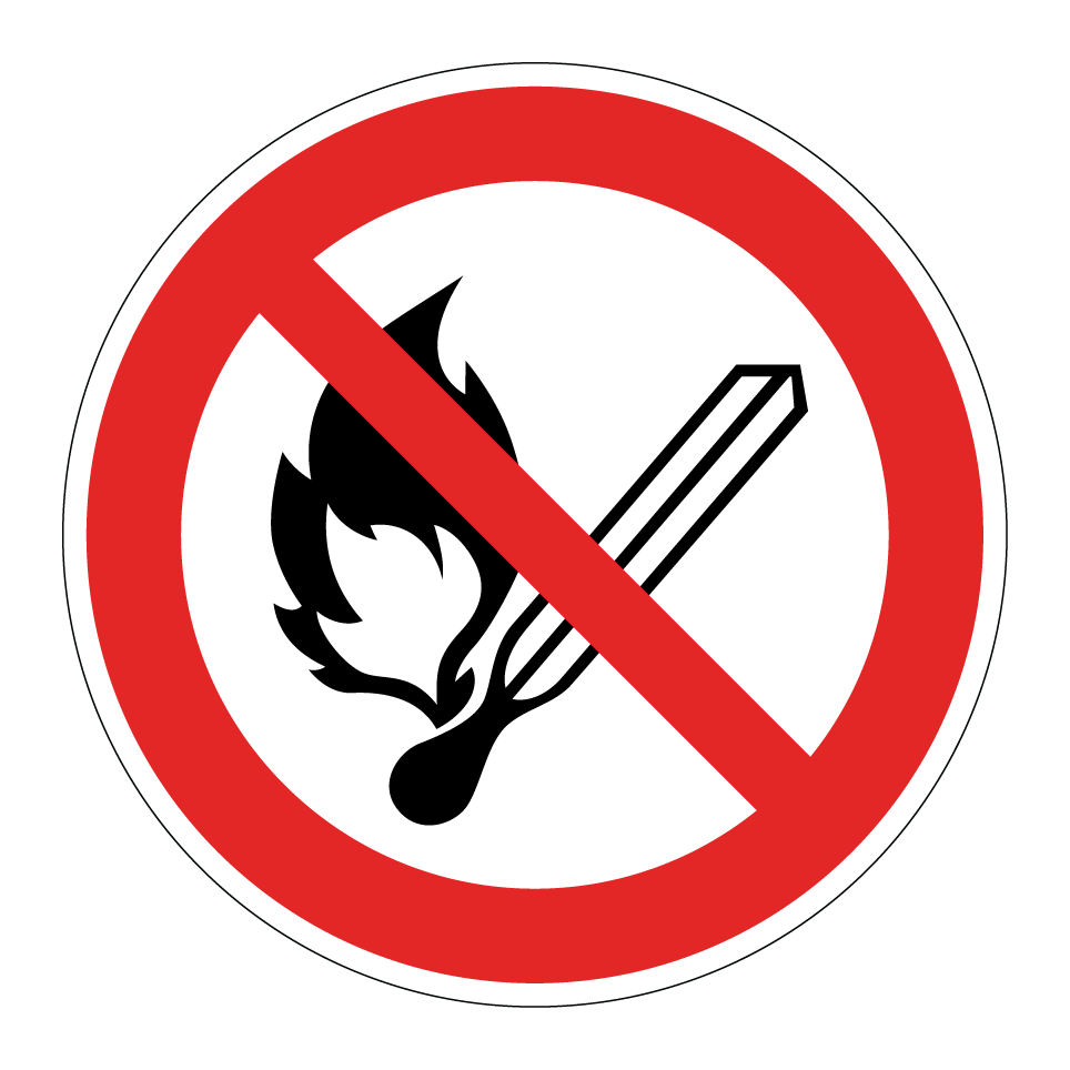 P003 Keine offene Flamme; Feuer, offene Zündquelle und Rauchen verboten