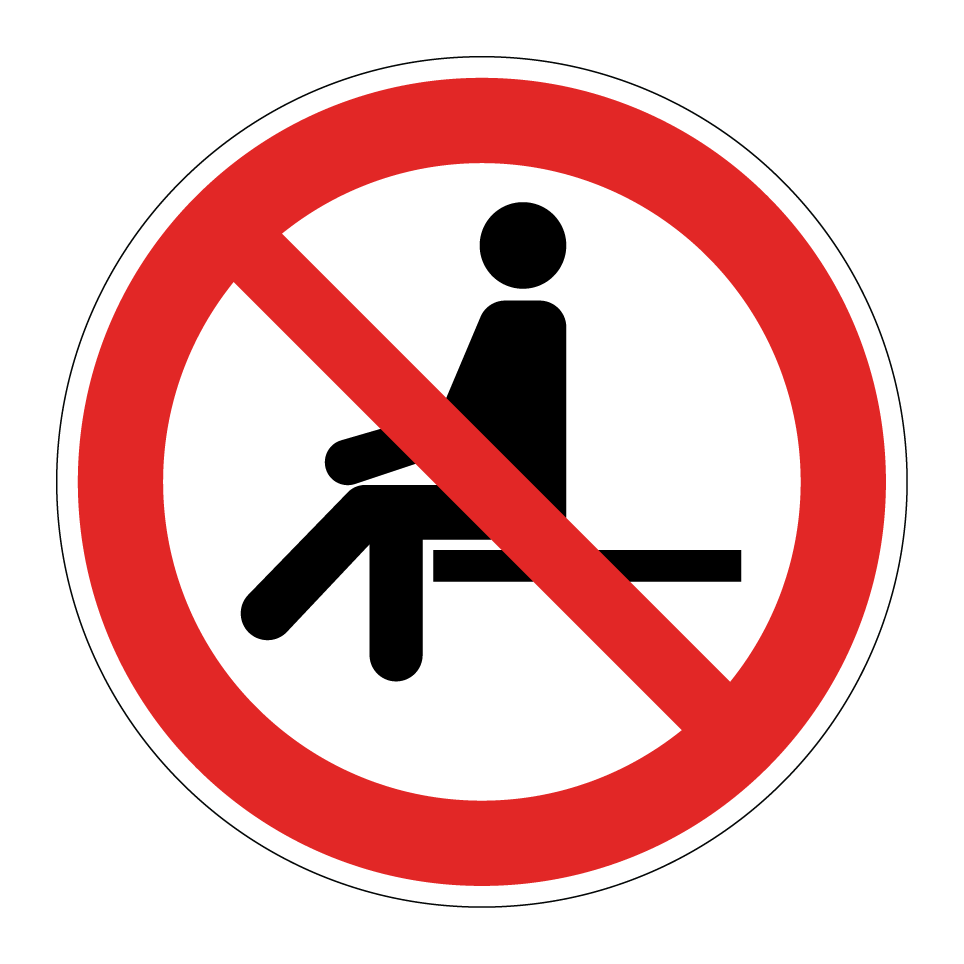 P018 Sitzen verboten