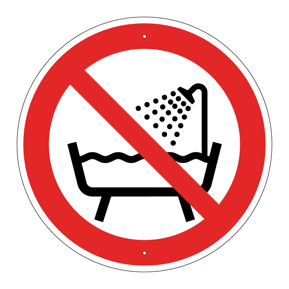 P026 Verbot, dieses Gerät in der Badewanne, Dusche oder über mit Wasser gefülltem Becken zu benutzen