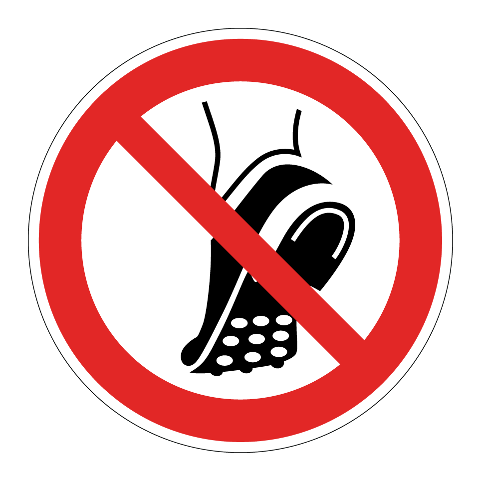 P035 Ne pas porter de chaussures à crampons métalliques