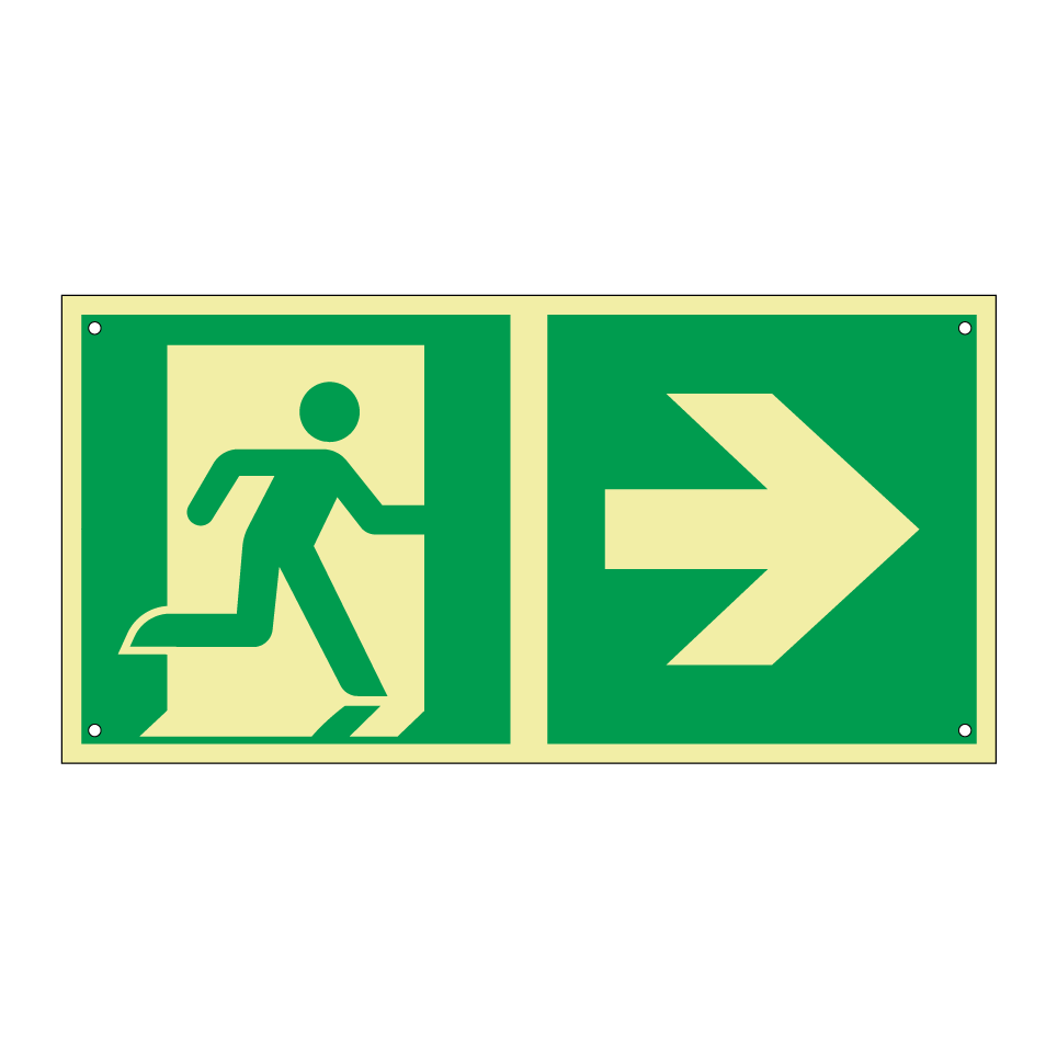 Notausgang rechts mit Trennlinie