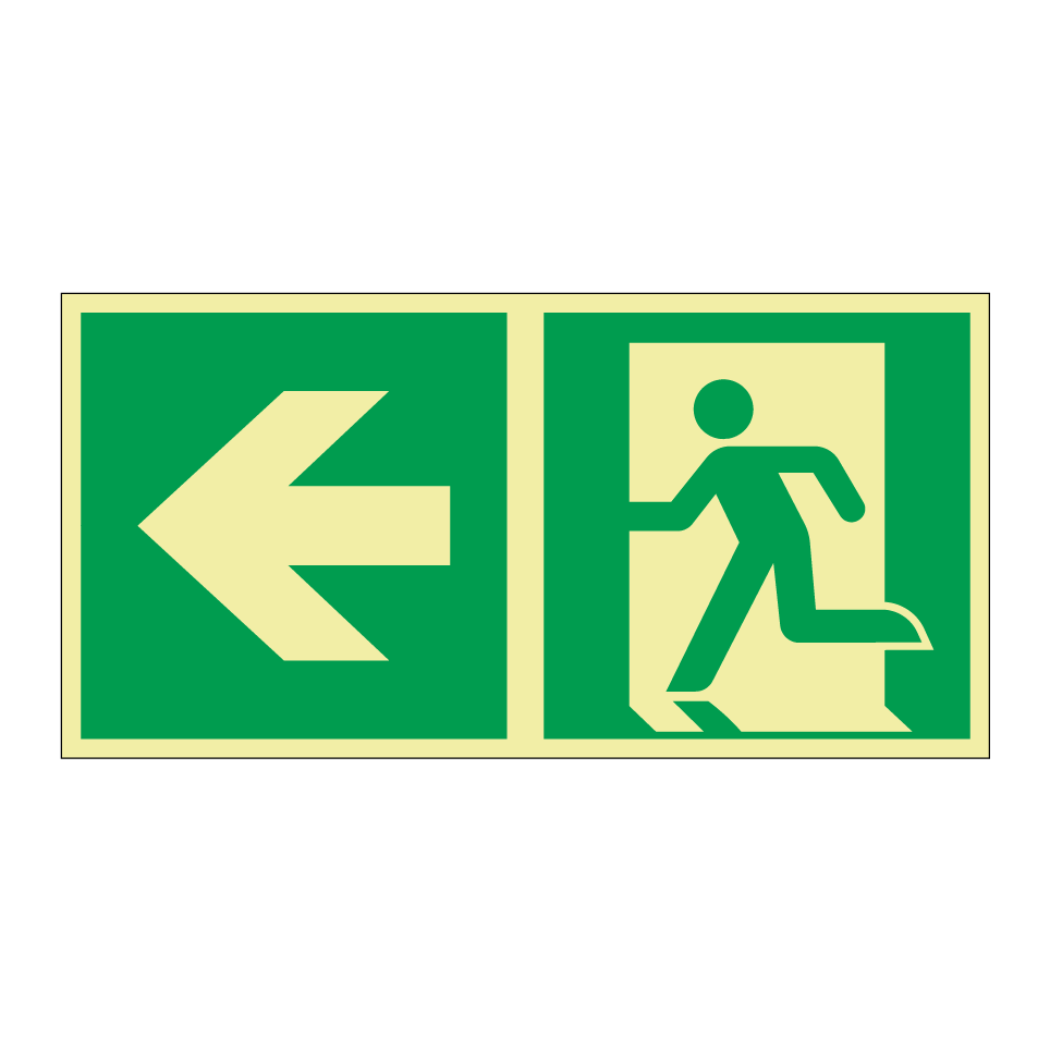 Notausgang links mit Trennlinie