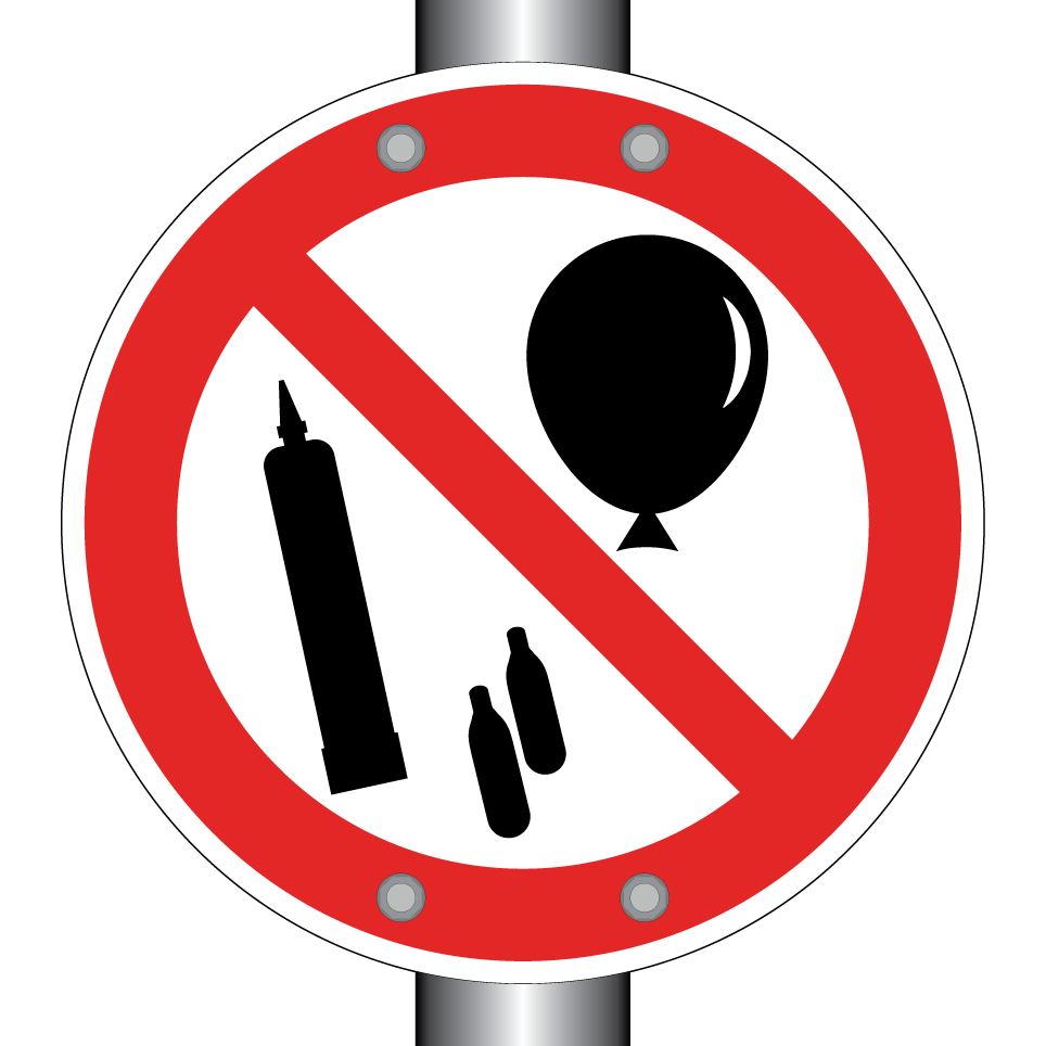 Keine Ballons oder Gasflaschen