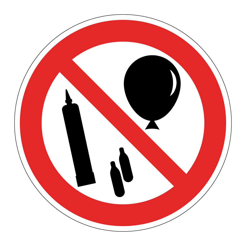 Keine Ballons oder Gasflaschen