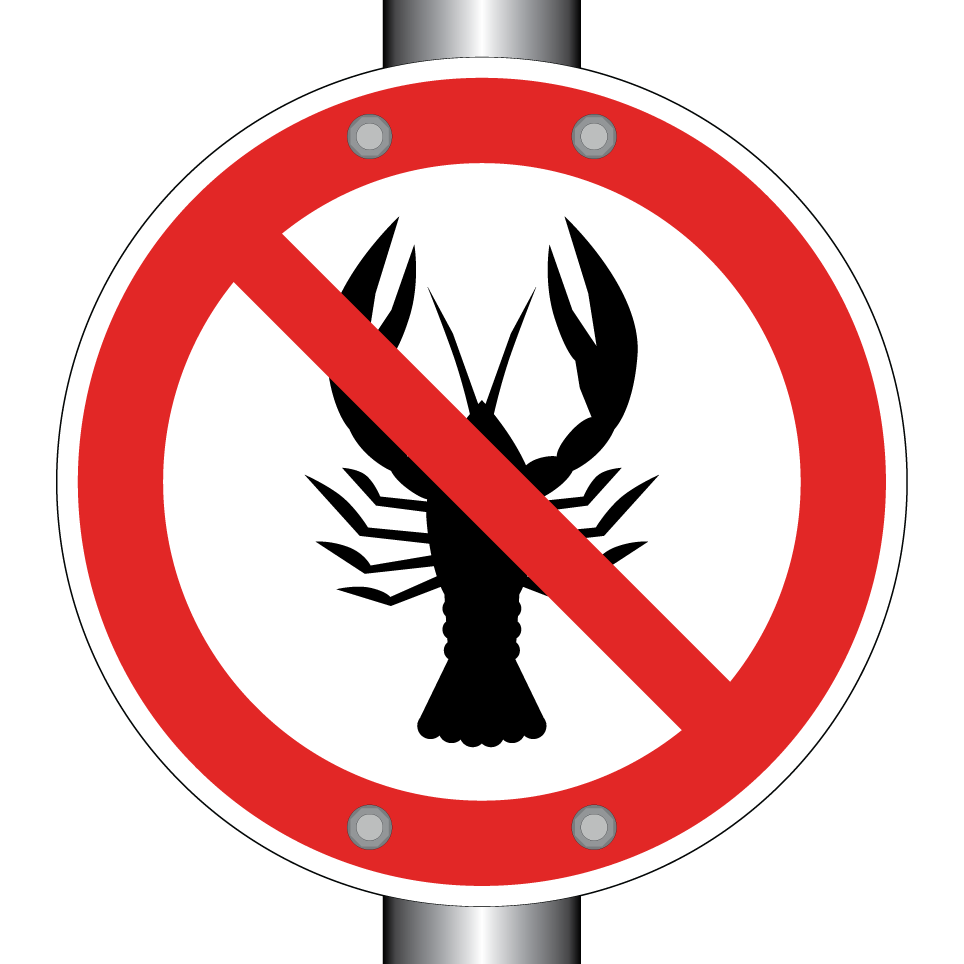 Pas de crustacés (restriction liée à une allergie)