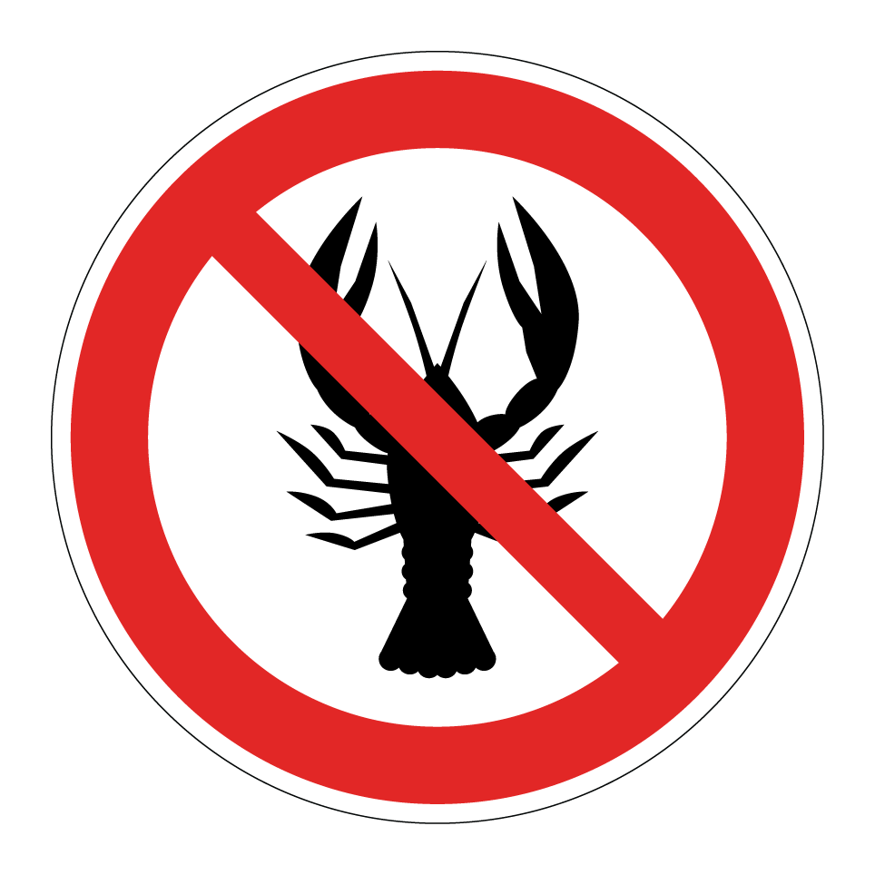 Pas de crustacés (restriction liée à une allergie)
