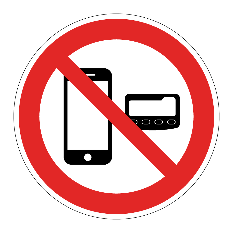 Keine Mobiltelefone oder Funkmeldeempfänger