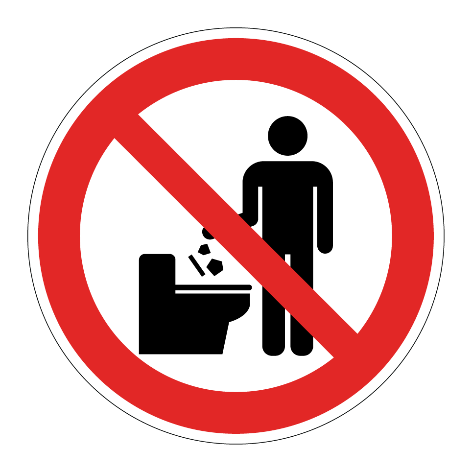 Keine Gegenstände in die Toilette werfen