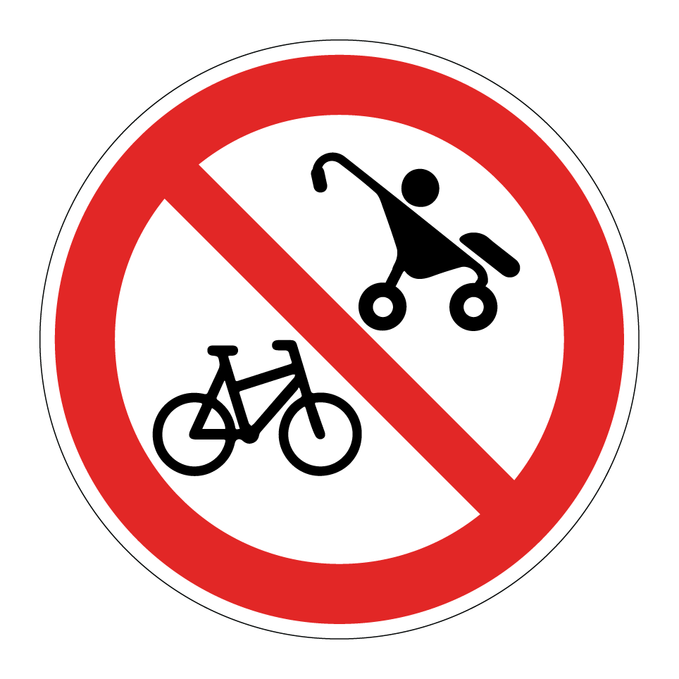 Keine Fahrräder oder Kinderwagen