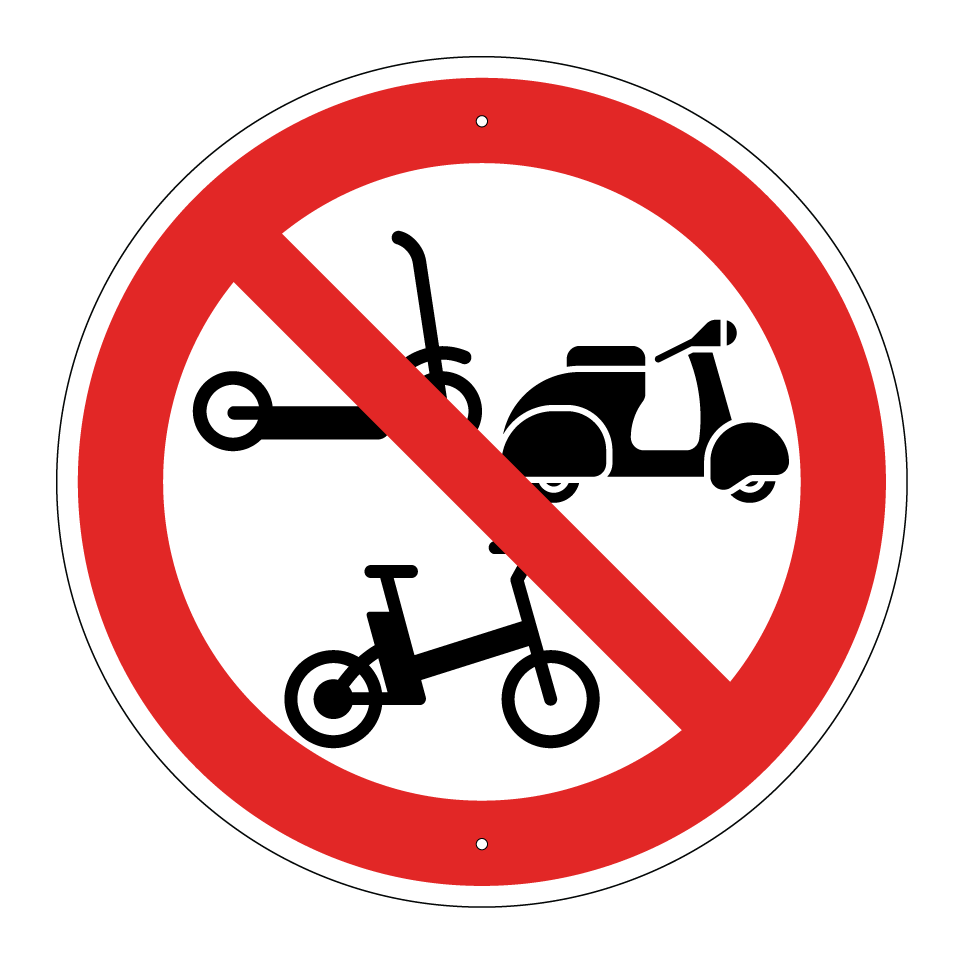 Keine Roller, Mopeds oder E-Bikes