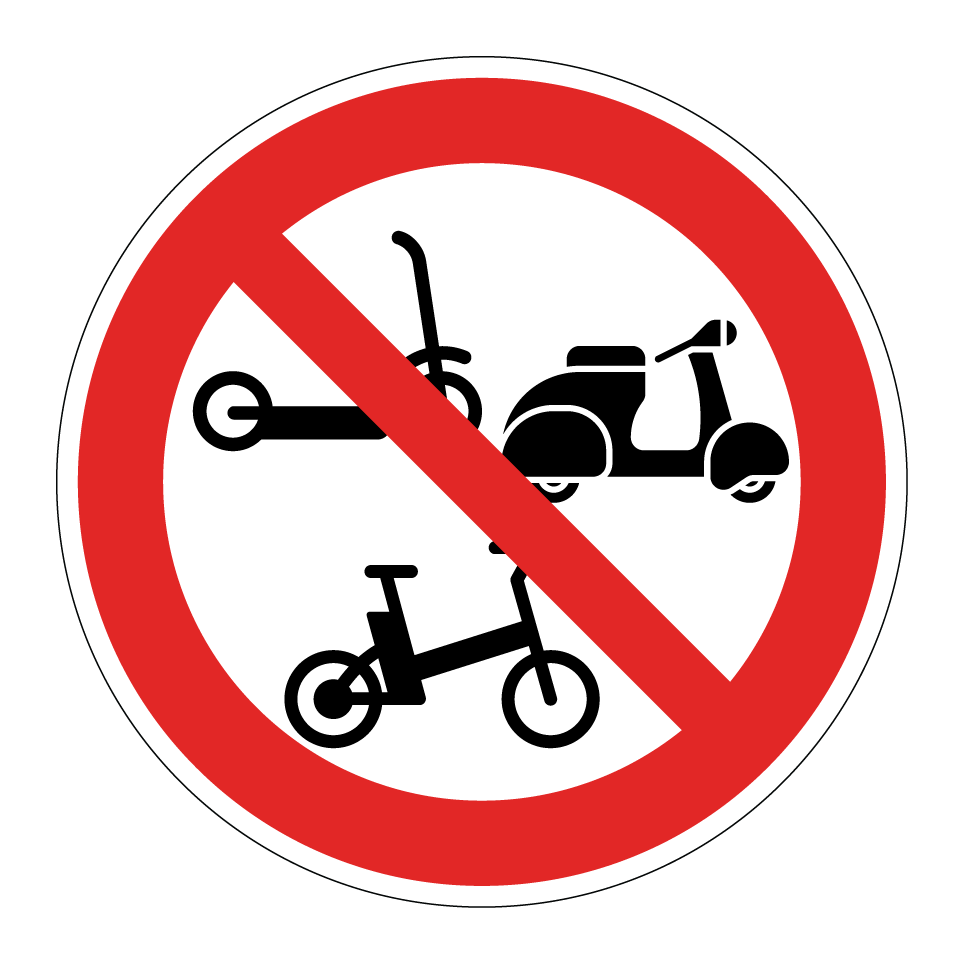 Keine Roller, Mopeds oder E-Bikes