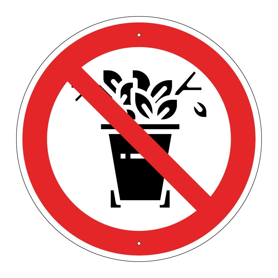 Kein Abladen in Blumentöpfen