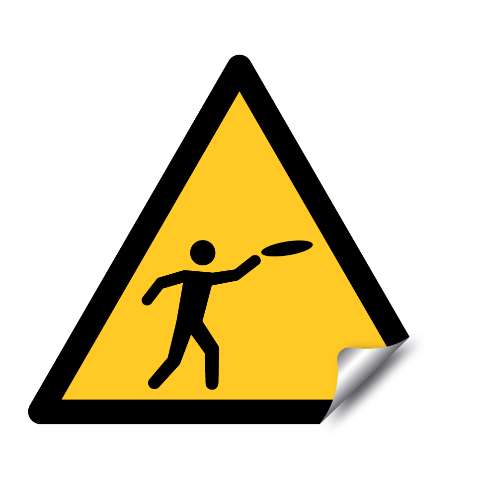 Warnung vor fliegenden Objekten (Frisbee)