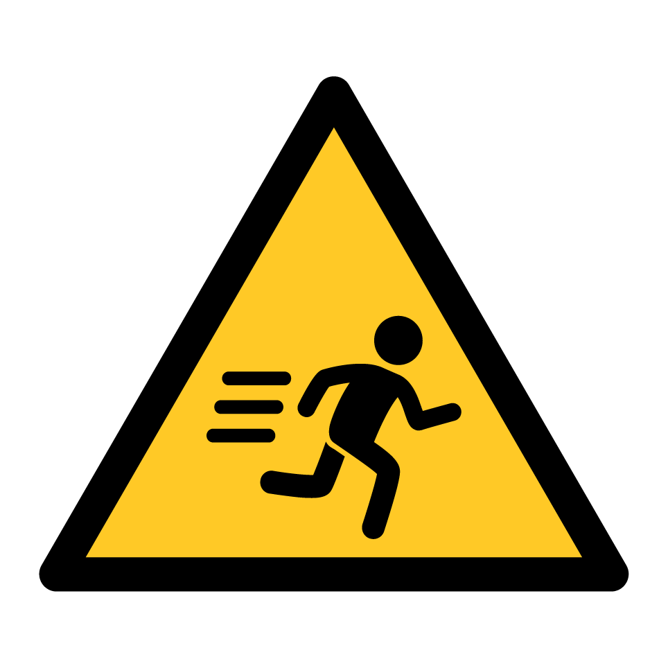 Warnung laufende Person