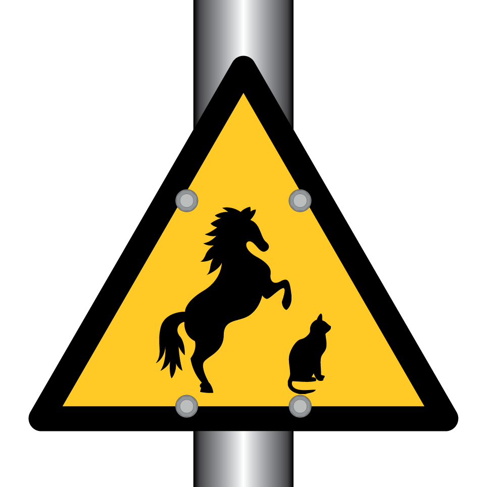 Warnungstiere (Pferd und Katze)