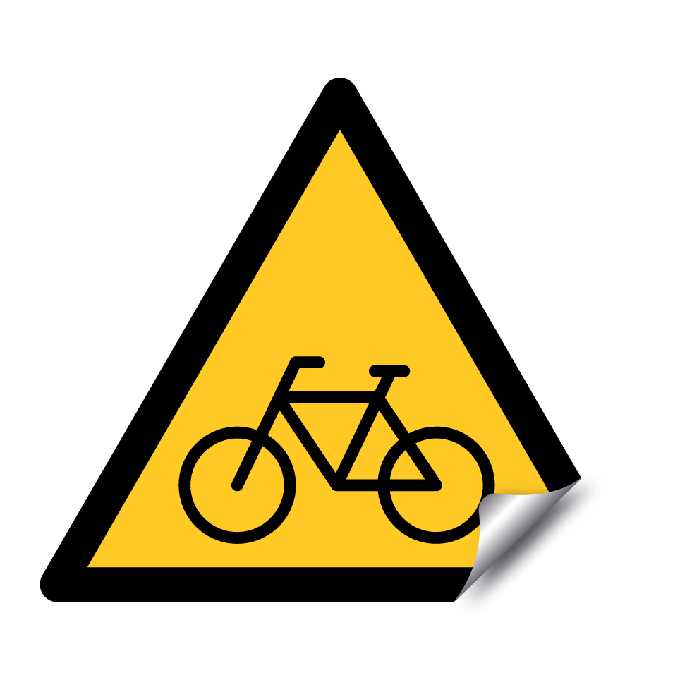 Warnung vor Radfahrern