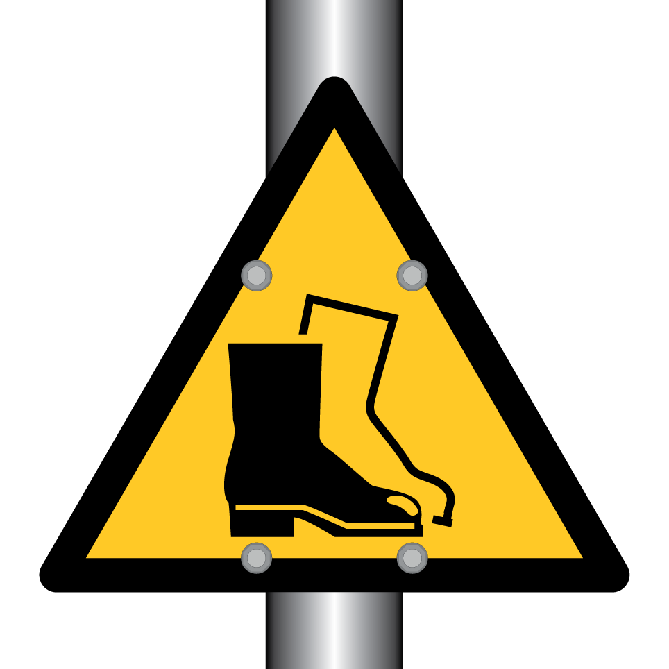 Warnung Schutzschuhe erforderlich