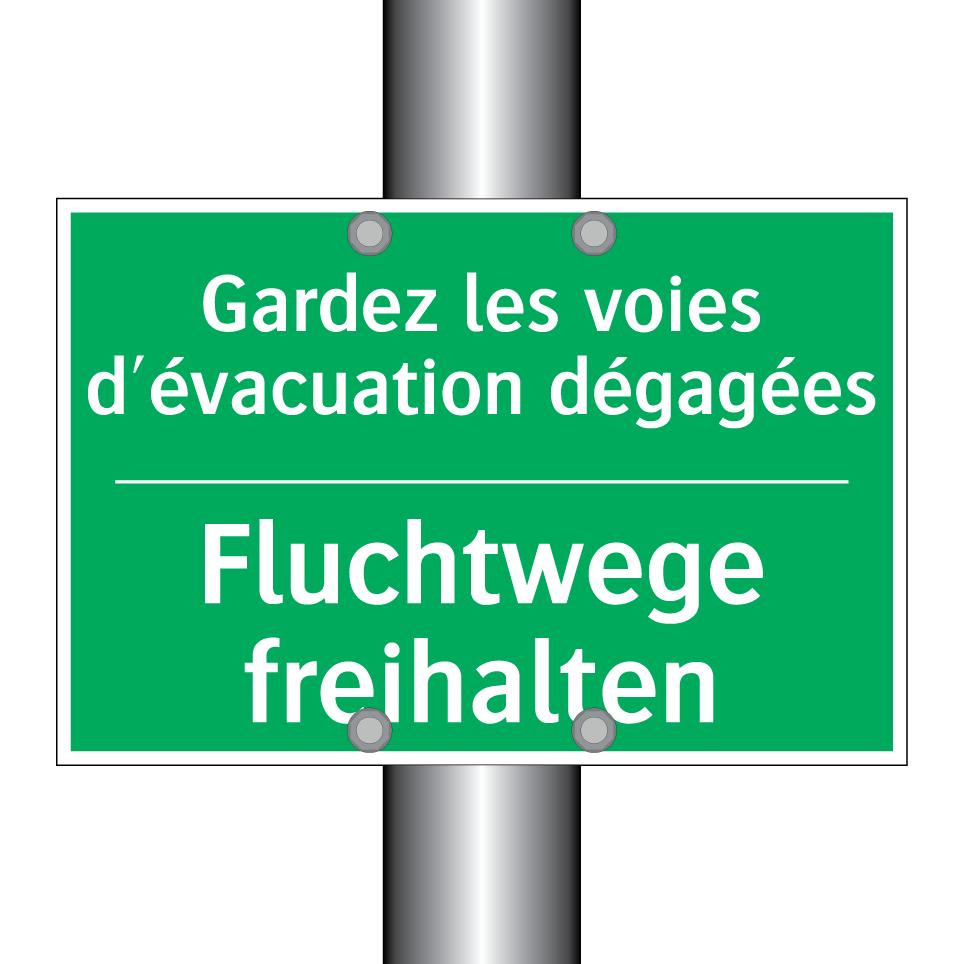 Fluchtwege freihalten - Gardez les voies d'évacuation  /.../