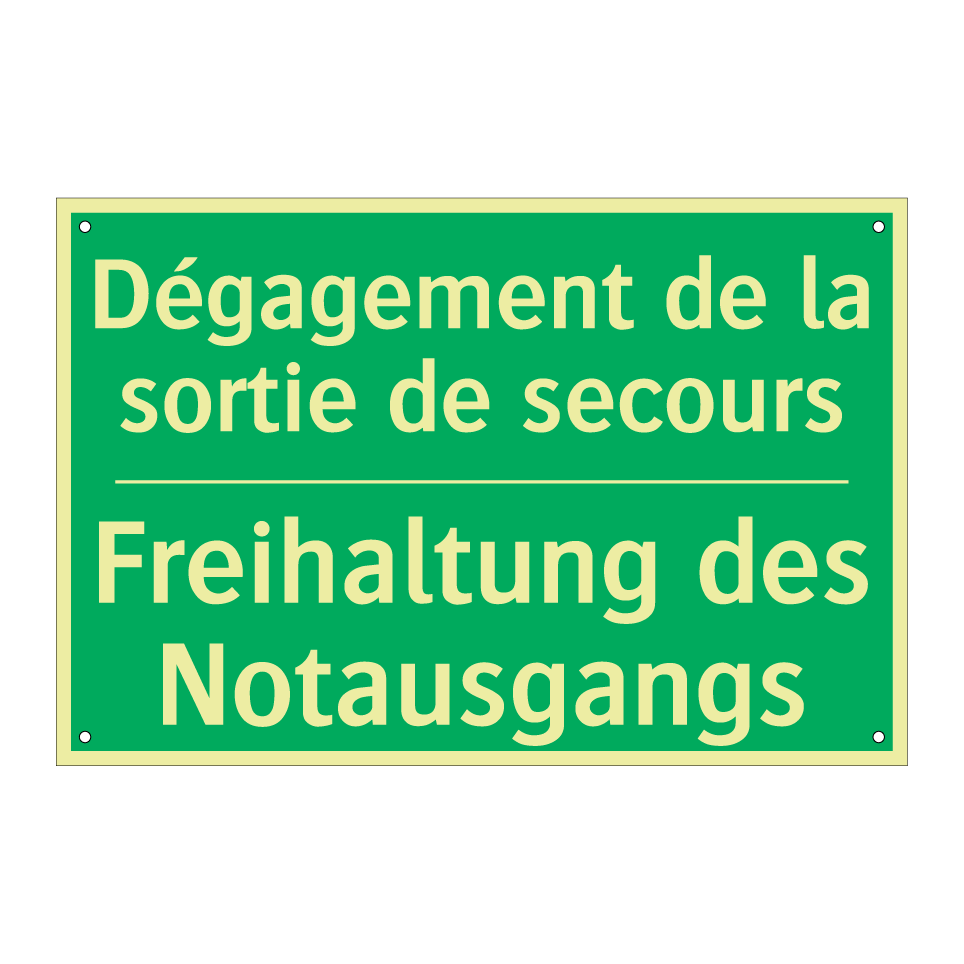 Freihaltung des Notausgangs - Dégagement de la sortie de secours /.../