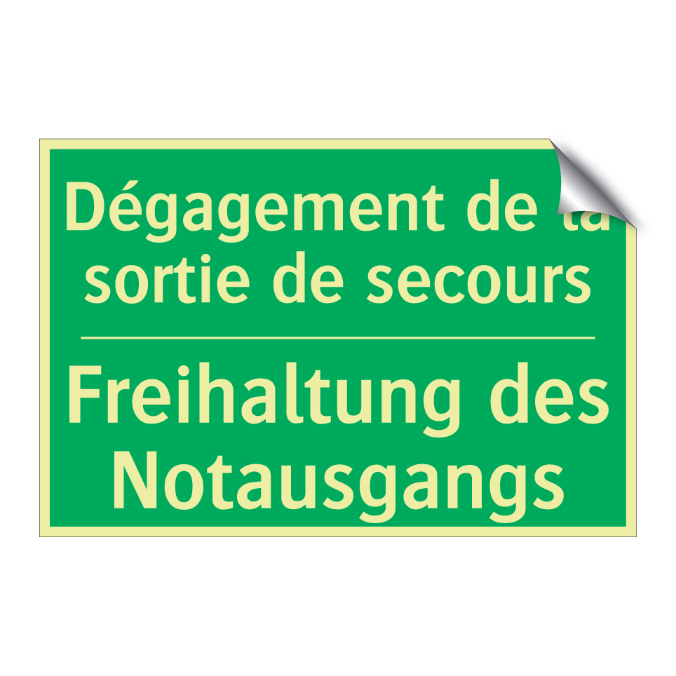 Freihaltung des Notausgangs - Dégagement de la sortie de secours /.../