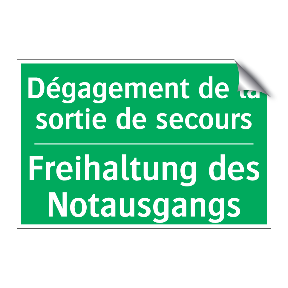 Freihaltung des Notausgangs - Dégagement de la sortie de secours /.../