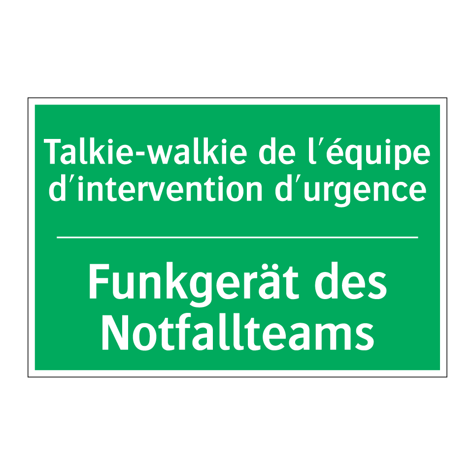 Funkgerät des Notfallteams - Talkie-walkie de l'équipe d'intervention  /.../