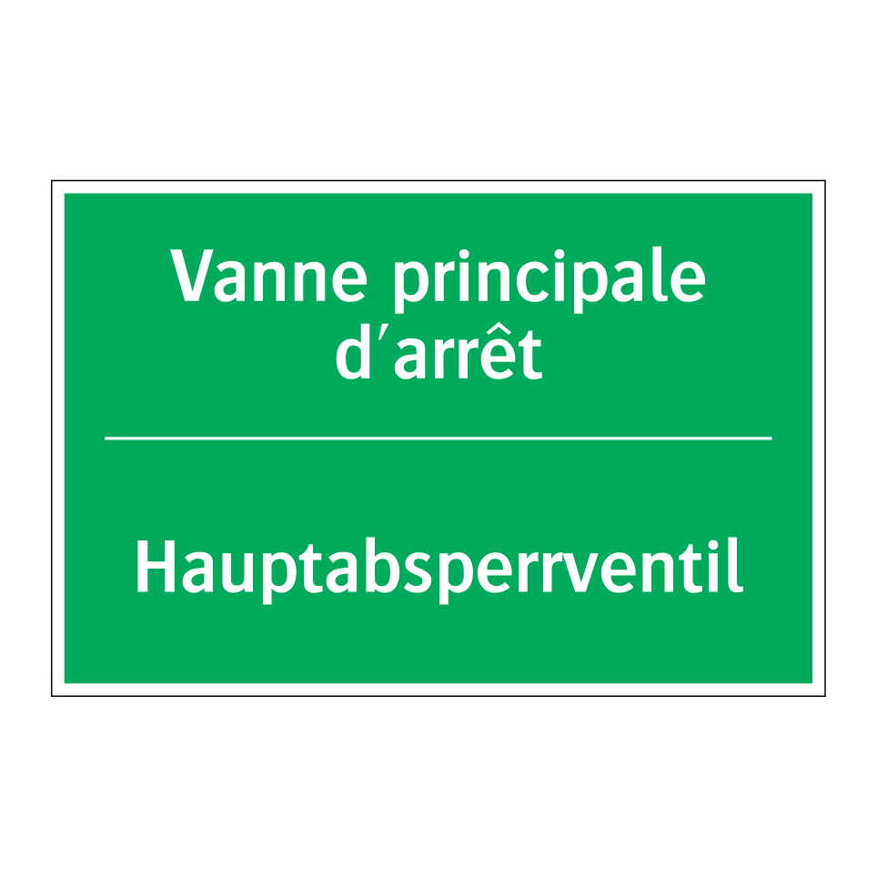 Hauptabsperrventil - Vanne principale d'arrêt