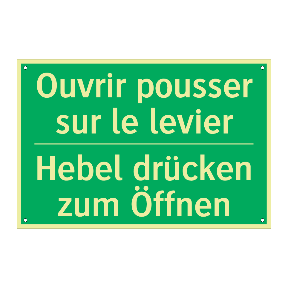 Hebel drücken zum Öffnen - Ouvrir pousser sur le levier