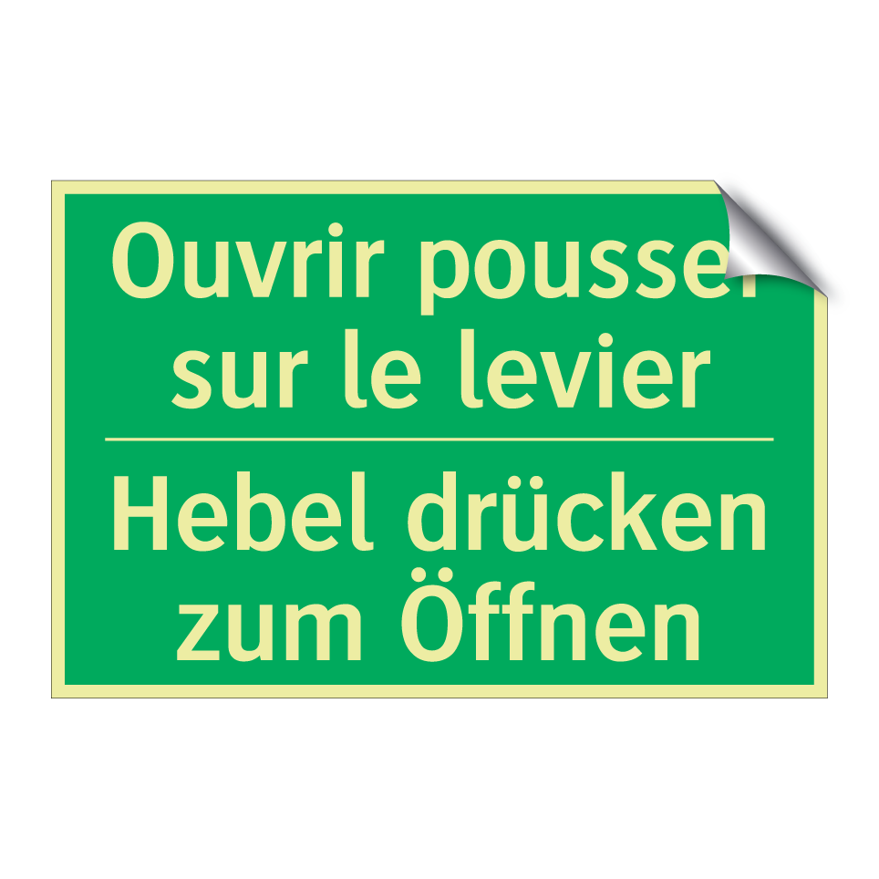 Hebel drücken zum Öffnen - Ouvrir pousser sur le levier