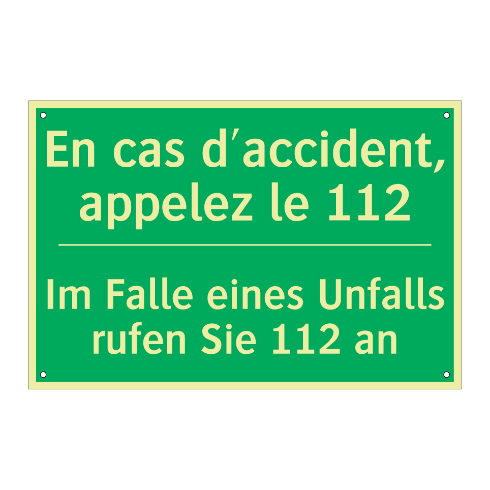 Im Falle eines Unfalls rufen Sie  /.../ - En cas d'accident, appelez le  /.../