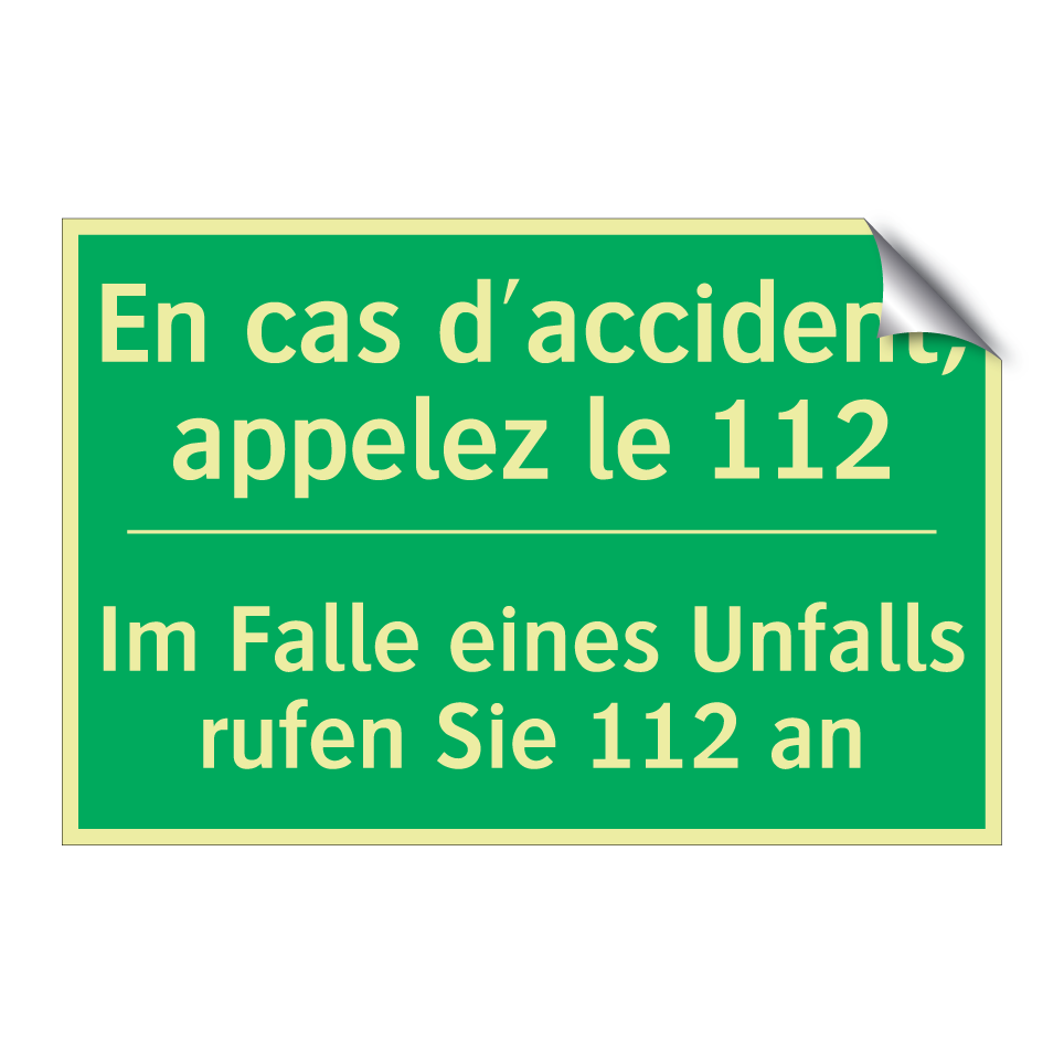 Im Falle eines Unfalls rufen Sie  /.../ - En cas d'accident, appelez le  /.../