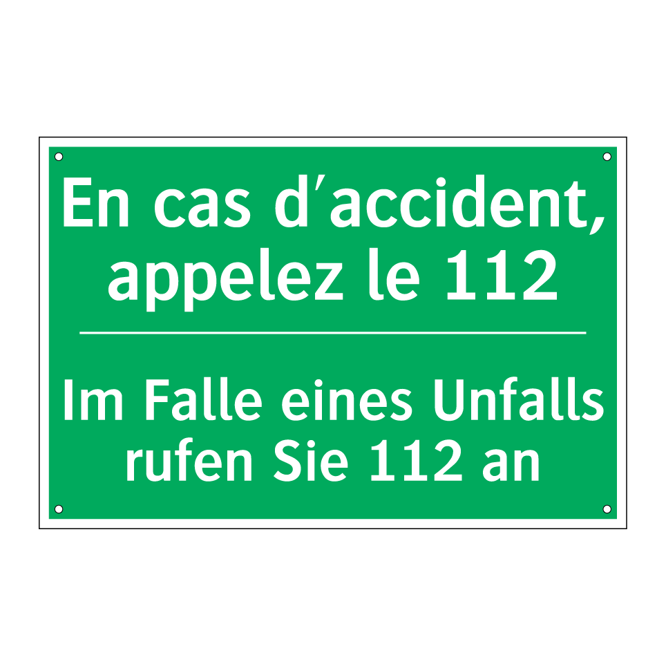 Im Falle eines Unfalls rufen Sie  /.../ - En cas d'accident, appelez le  /.../