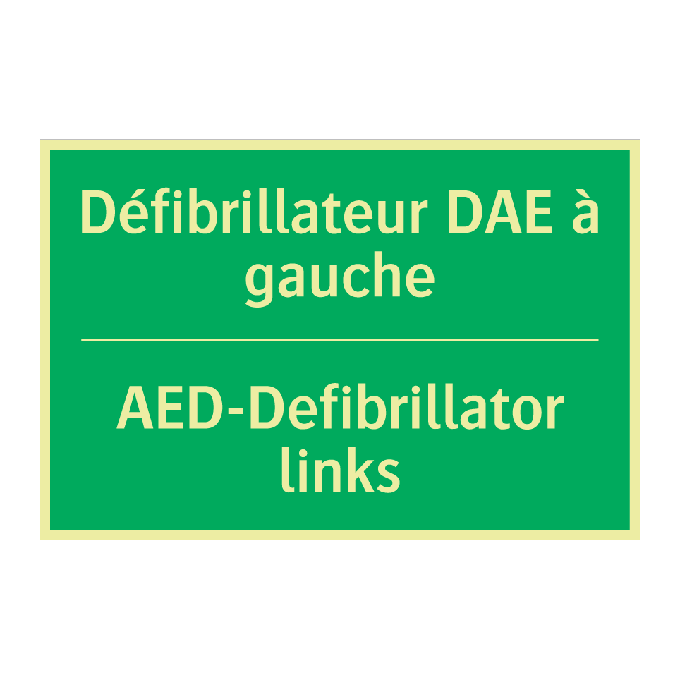 AED-Defibrillator links - Défibrillateur DAE à gauche