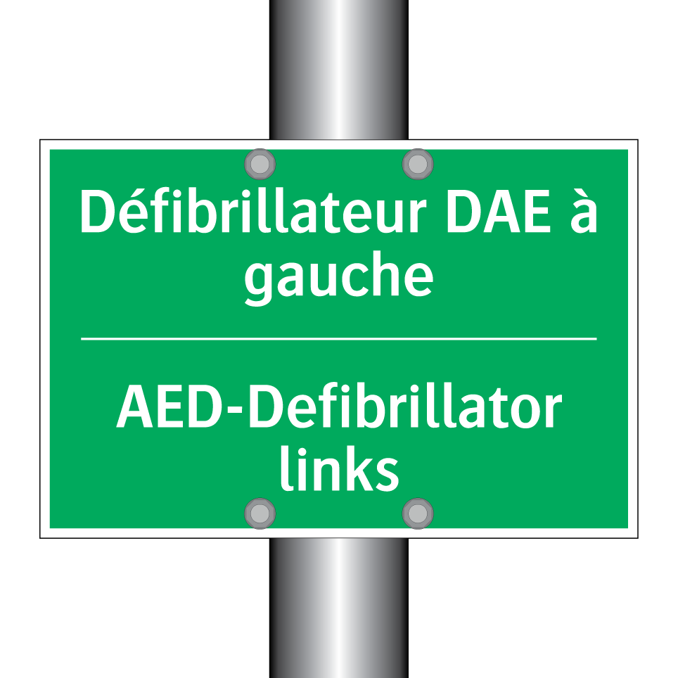 AED-Defibrillator links - Défibrillateur DAE à gauche