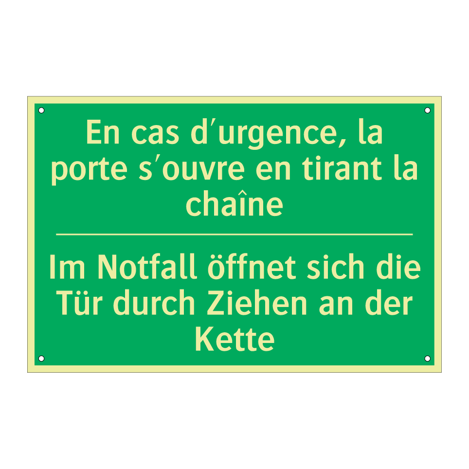 Im Notfall öffnet sich die Tür  /.../ - En cas d'urgence, la porte s'ouvre  /.../