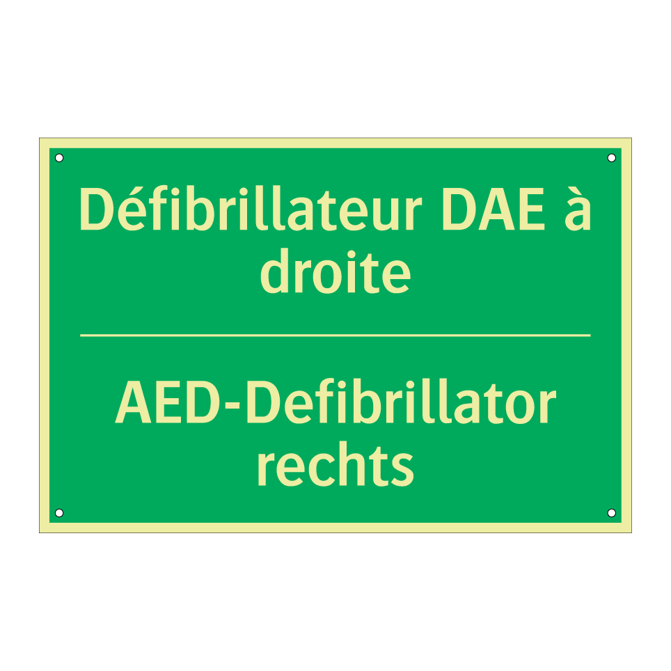 AED-Defibrillator rechts - Défibrillateur DAE à droite