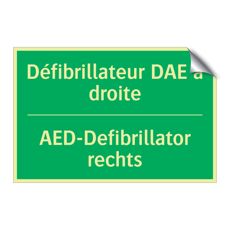 AED-Defibrillator rechts - Défibrillateur DAE à droite