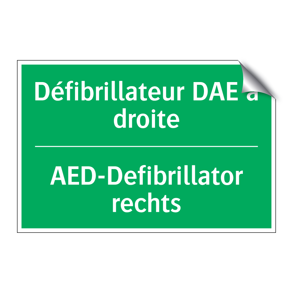 AED-Defibrillator rechts - Défibrillateur DAE à droite