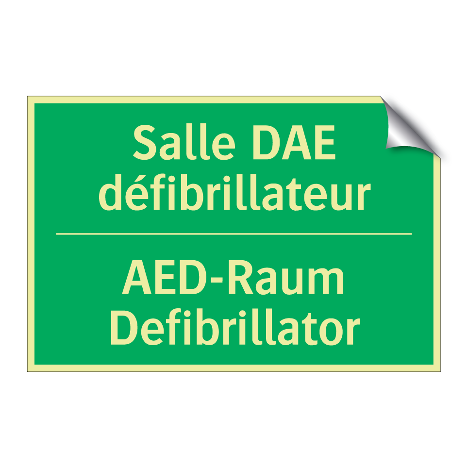 AED-Raum Defibrillator - Salle DAE défibrillateur