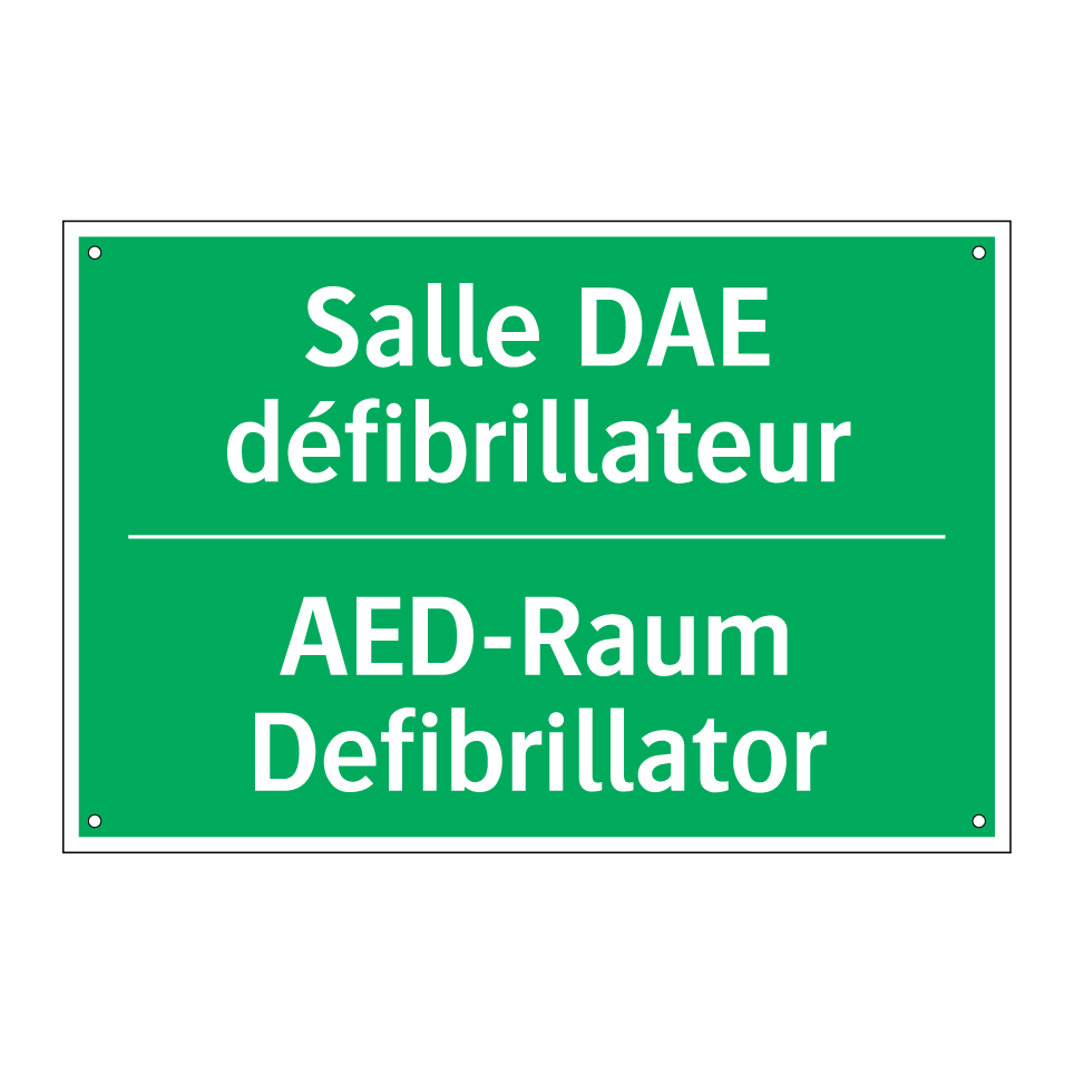 AED-Raum Defibrillator - Salle DAE défibrillateur