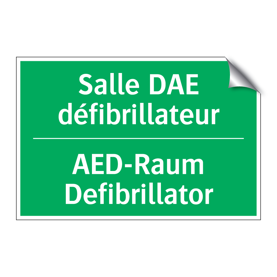AED-Raum Defibrillator - Salle DAE défibrillateur