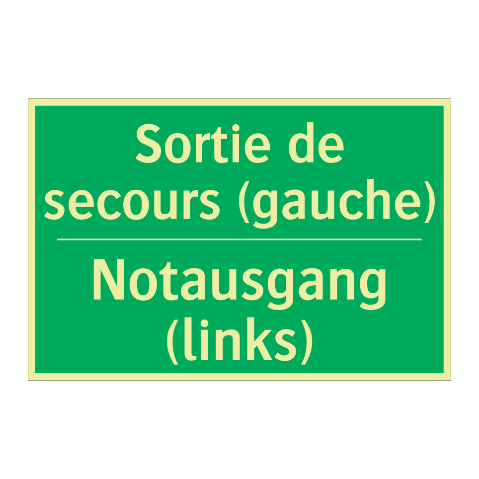 Notausgang (links) - Sortie de secours (gauche)