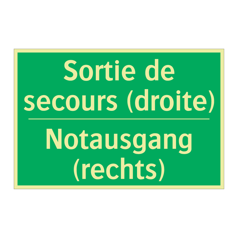 Notausgang (rechts) - Sortie de secours (droite)