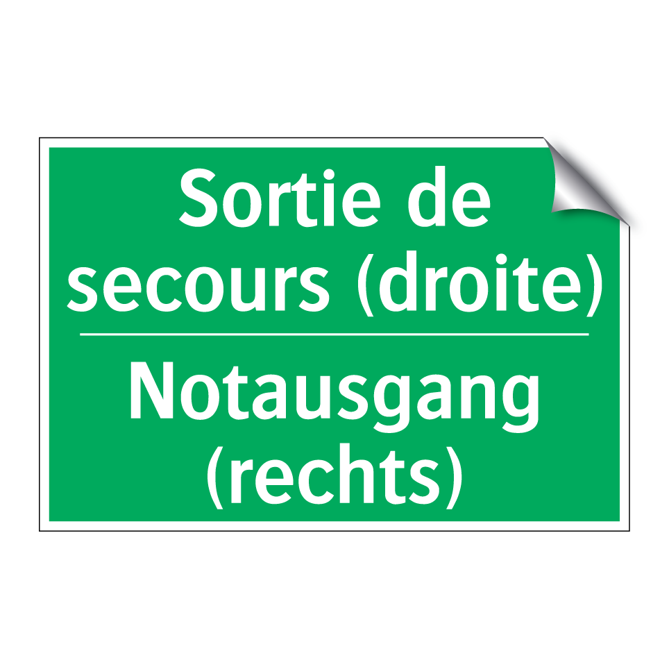 Notausgang (rechts) - Sortie de secours (droite)