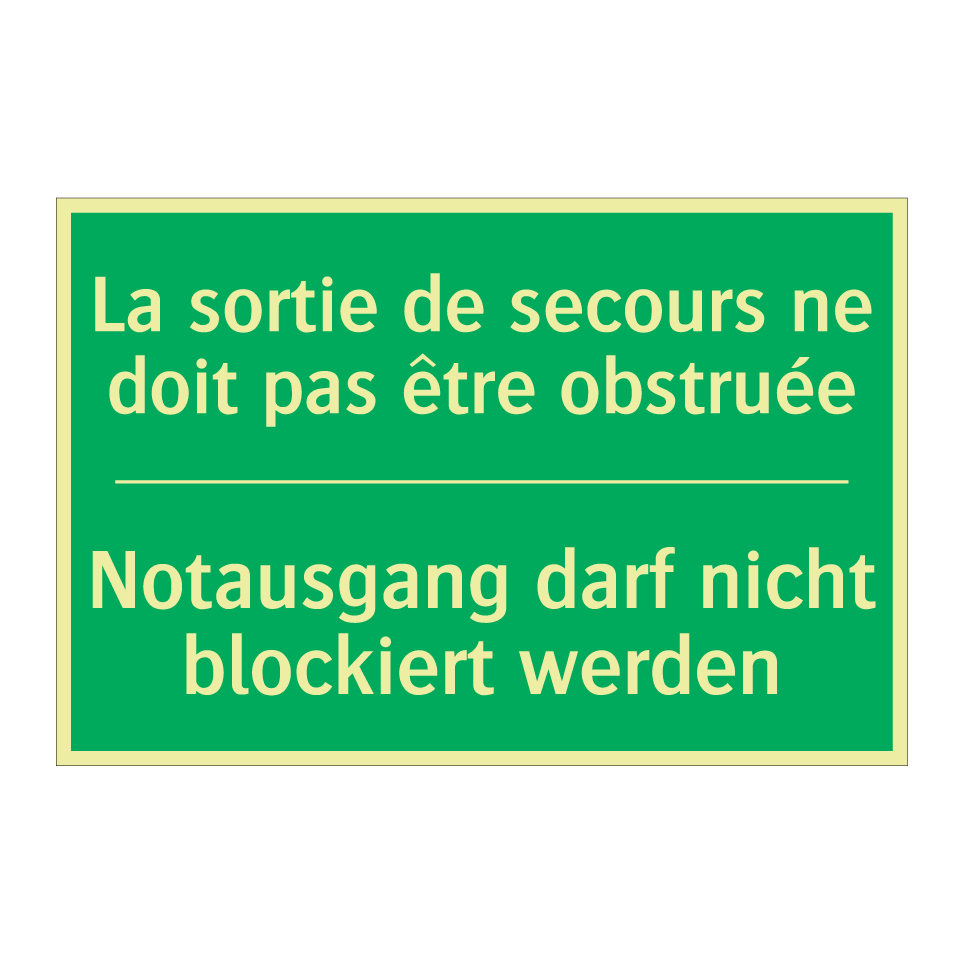 Notausgang darf nicht blockiert  /.../ - La sortie de secours ne doit pas  /.../