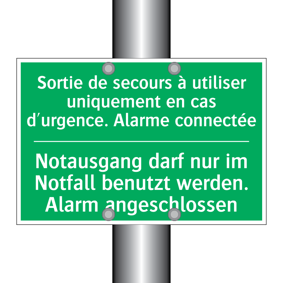 Notausgang darf nur im Notfall  /.../ - Sortie de secours à utiliser uniquement  /.../