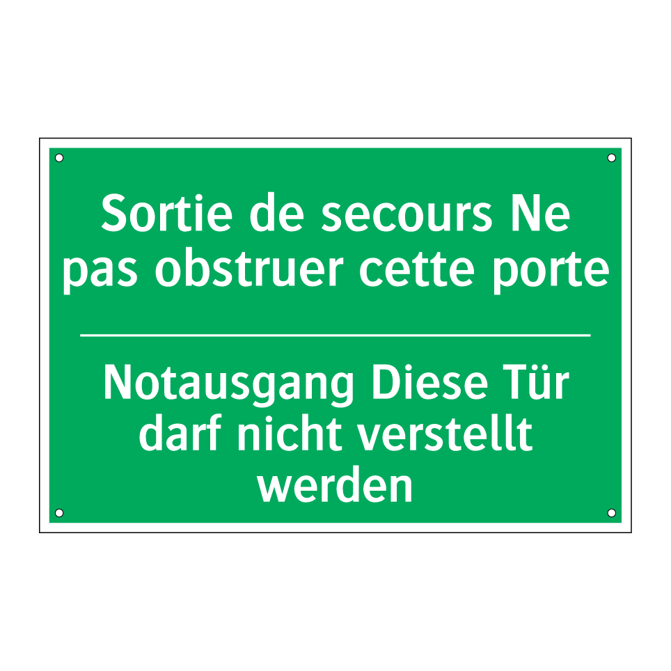 Notausgang Diese Tür darf nicht  /.../ - Sortie de secours Ne pas obstruer  /.../
