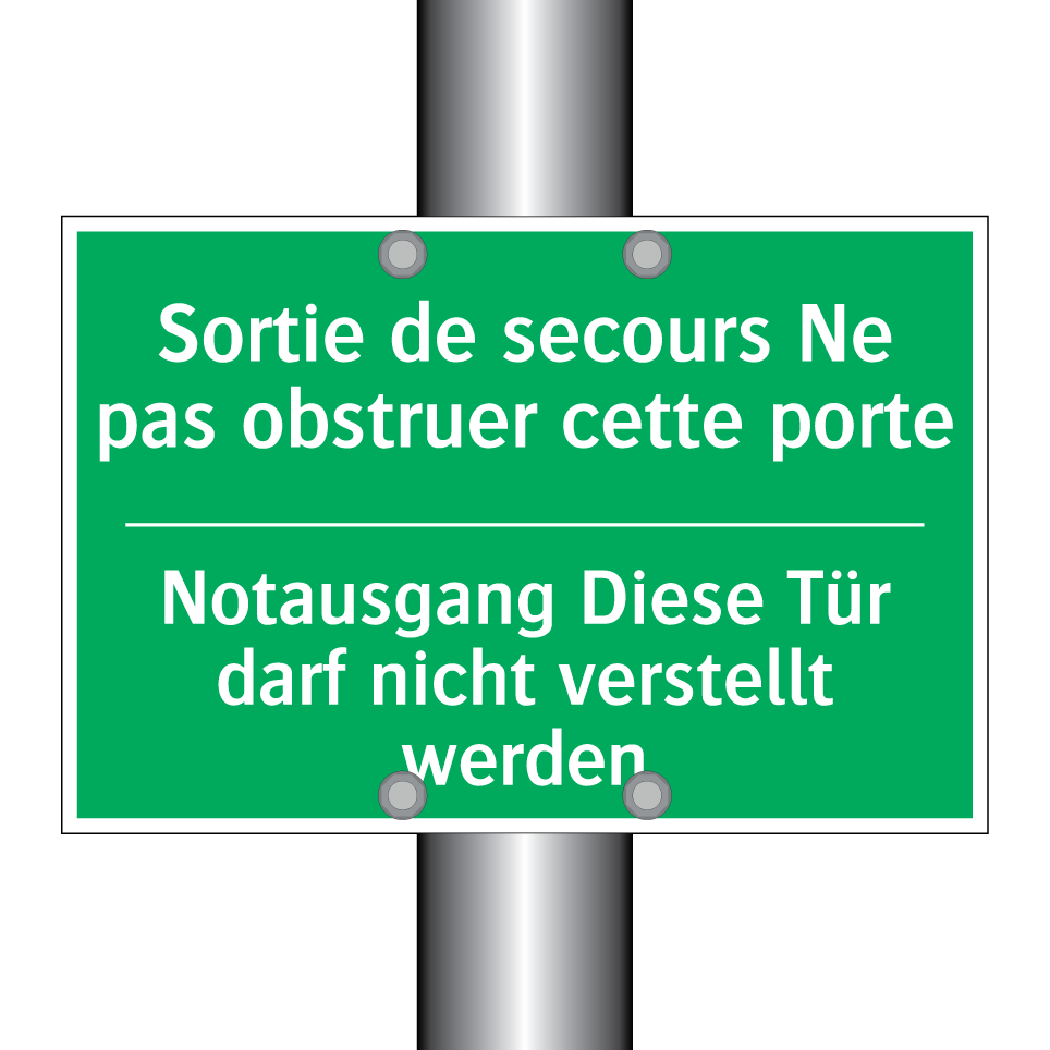 Notausgang Diese Tür darf nicht  /.../ - Sortie de secours Ne pas obstruer  /.../